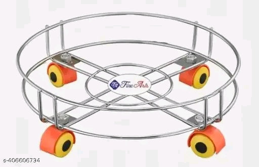 Stainess Steel Cylinder Trolly with 4 Wheels,LPG Cylinder Stand