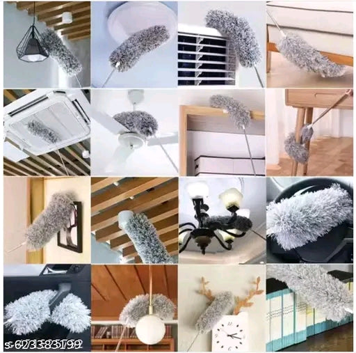 Microfiber Feather Duster Bendable &amp; Extendable Fan Cleaning Duster